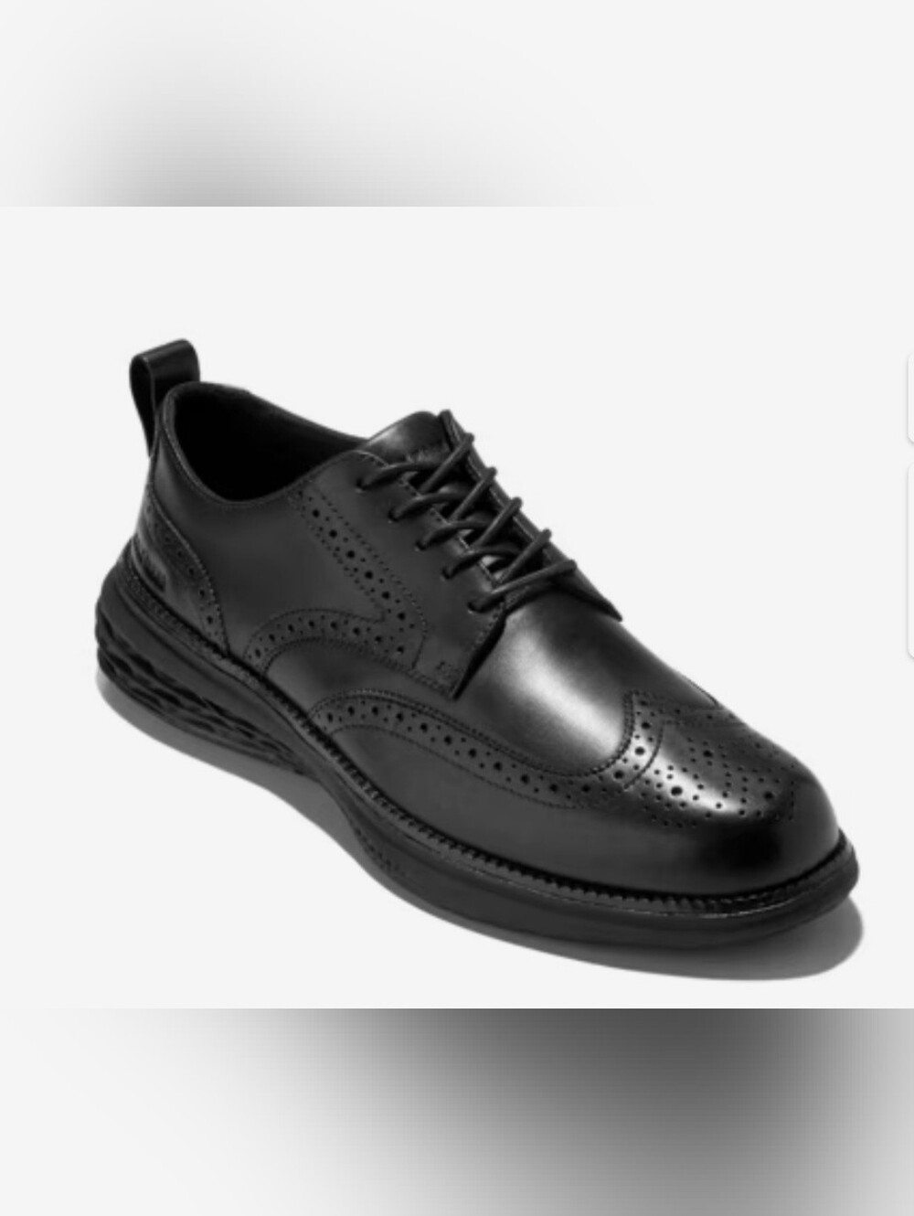 Size 13 Men's Cole Haan Grand 36 Black Leather Wingtip Derby Shoe Retail 220$